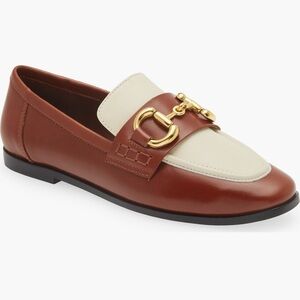 Jeffrey Campbell Brown and Cream Loafers with Gold Accent